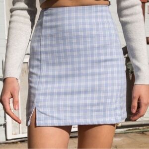 Brandy Melville Cara Blue Plaid Mini Skirt